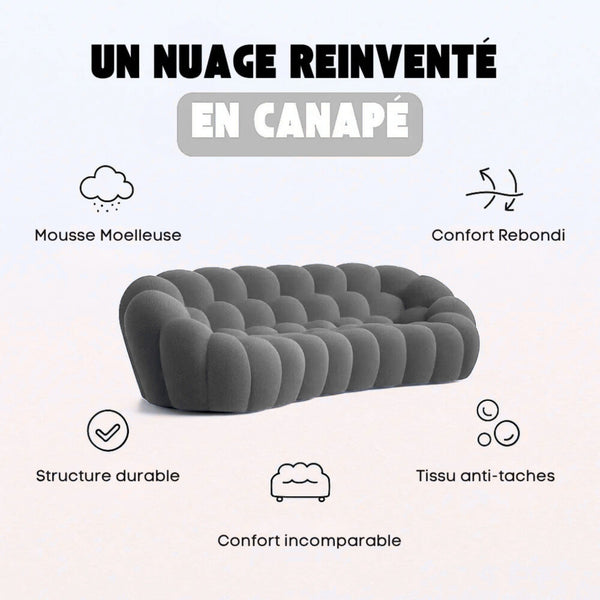 Canapé Bubble Gris perle 3-4 places