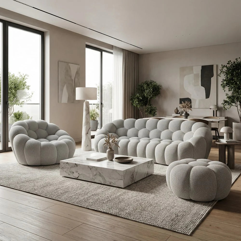 Canapé Bubble Gris perle 3-4 places