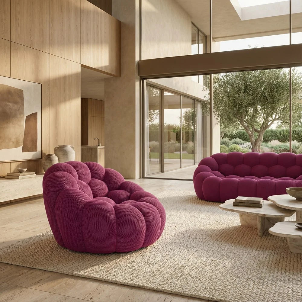 Fauteuil Bubble Framboise